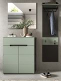 Garderobe Set 3-teilig Cooper in salbei und grau 140 cm, Soft-Close