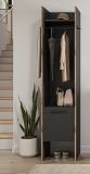 Garderobe Salud in grau und Nox Eiche Kompaktgarderobe 42 x 189 cm
