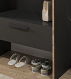Garderobe Salud in grau und Nox Eiche Kompaktgarderobe 70 x 189 cm