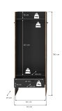 Garderobe Salud in grau und Nox Eiche Kompaktgarderobe 70 x 189 cm