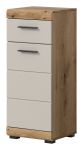 Badezimmer Kommode Shawn in Sand Kashmir und Evoke Eiche Badschrank 37 x 88 cm