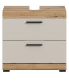 Waschbeckenunterschrank Shawn in Sand Kashmir und Evoke Eiche Badezimmer Unterschrank 60 cm