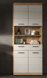Badezimmer Hochschrank Shawn in Sand Kashmir und Evoke Eiche Badschrank 74 x 191 cm