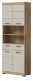 Badezimmer Hochschrank Shawn in Sand Kashmir und Evoke Eiche Badschrank 74 x 191 cm