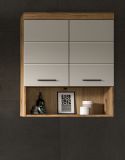 Badezimmer H�ngeschrank Shawn in Sand Kaschmir und Evoke Eiche Badschrank h�ngend 74 x 79 cm