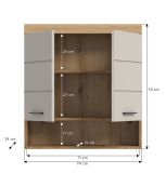 Badezimmer H�ngeschrank Shawn in Sand Kaschmir und Evoke Eiche Badschrank h�ngend 74 x 79 cm