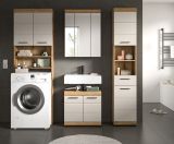 Waschmaschinenschrank Shawn in Sand Kashmir und Evoke Eiche Waschmaschinen �berbau 63 x 191 cm