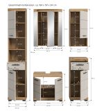 Badm�bel Set 5-teilig Shawn in Sand Kashmir und Evoke Eiche Badkombination 164 x 191 cm