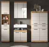 Badm�bel Set 4-teilig Shawn in Sand Kashmir und Evoke Eiche Badkombination 201 x 191 cm