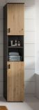 Badezimmer Hochschrank Livia in Artisan Eiche und grau Badschrank 30 x 192 cm