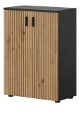 Badezimmer Kommode Livia in Artisan Eiche und grau Badschrank 60 x 81 cm