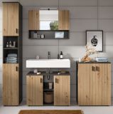 Badm�bel Set 4-teilig Livia in Artisan Eiche und grau Badkombination 200 x 192 cm