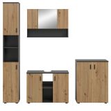 Badm�bel Set 4-teilig Livia in Artisan Eiche und grau Badkombination 200 x 192 cm