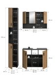 Badm�bel Set 3-teilig Livia in Artisan Eiche und grau Badkombination 125 x 192 cm
