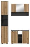 Badm�bel Set 3-teilig Livia in Artisan Eiche und grau Badkombination 125 x 192 cm