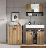 Badm�bel Set 3-teilig Livia in Artisan Eiche und grau Badkombination 155 x 180 cm