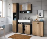 Badm�bel Set 2-teilig Livia in Artisan Eiche und grau Badkombination 80 x 180 cm