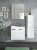 Badezimmer Kommode Cover in wei� Hochglanz Badkommode h�ngend / stehend 30 x 106 cm