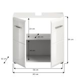 Waschbeckenunterschrank Cover in wei� Hochglanz Badezimmer Unterschrank 60 cm