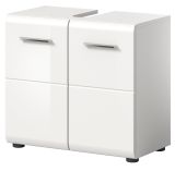 Waschbeckenunterschrank Cover in wei� Hochglanz Badezimmer Unterschrank 60 cm