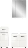 Badm�bel Set 3-teilig Cover in wei� Hochglanz Badkombination 105 x 185 cm