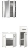 Badm�bel Set 3-teilig Cover in wei� Hochglanz Badkombination 105 x 185 cm