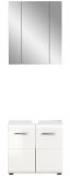 Badm�bel Set 2-teilig Cover in wei� Hochglanz Badkombination 60 x 185 cm