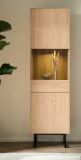 Vitrine Breda in Stone Eiche Vitrinenschrank 58 x 200 cm, mit Push-to-Open