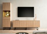 TV-Lowboard Breda in Stone Eiche 200 x 70 cm, mit Push-to-Open und Komforth�he