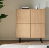Highboard Breda in Stone Eiche Kommode 115 x 137 cm, mit Push-to-Open
