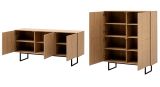 Wohnwand Breda in Stone Eiche Wohnkombination 2-teilig 280 cm, mit Push-to-Open
