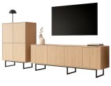 Wohnwand Breda in Stone Eiche Wohnkombination 2-teilig 330 cm, mit Push-to-Open