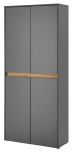 Schuhschrank Center in grau matt und Wotan Eiche Flurschrank 85 x 195 cm