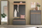 Garderobe Set 5-teilig Center in grau matt und Wotan Eiche Garderobenkombination 265 x 200 cm