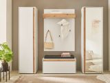 Garderobe Set 2-teilig Center in wei� und Wotan Eiche Garderobenkombination 180 x 195 cm