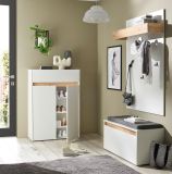 Garderobe Set 4-teilig Center in wei� und Wotan Eiche Garderobenkombination 195 x 200 cm