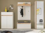 Garderobe Set 5-teilig Center in wei� und Wotan Eiche Garderobenkombination 265 x 200 cm