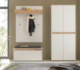 Garderobe Set 4-teilig Center in wei� und Wotan Eiche Garderobenkombination 195 x 200 cm