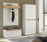Garderobe Set 4-teilig Center in wei� und Wotan Eiche Garderobenkombination 195 x 200 cm
