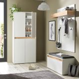 Garderobe Set 4-teilig Center in wei� und Wotan Eiche Garderobenkombination 195 x 200 cm