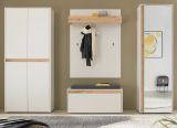 Garderobe Set 5-teilig Center in wei� und Wotan Eiche Garderobenkombination 265 x 200 cm