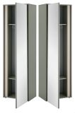 Garderobenschrank Center in Salbei und Barista Eiche Flurschrank mit Spiegel 60 x 200 cm