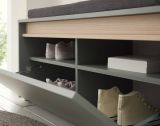 Garderobe Sitzbank Center in Salbei und Barista Eiche Garderobenbank 100 cm