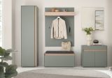 Garderobenpaneel Center in Salbei und Barista Eiche Wandgarderobe 100 x 135 cm