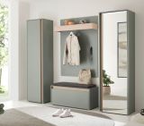 Garderobe Set 2-teilig Center in Salbei und Barista Eiche Garderobenkombination 150 x 200 cm