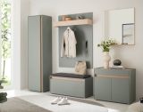 Garderobe Set 5-teilig Center in Salbei und Barista Eiche Garderobenkombination 190 x 200 cm