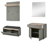 Garderobe Set 5-teilig Center in Salbei und Barista Eiche Garderobenkombination 190 x 200 cm