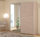 Kleiderschrank Swing in Jackson Eiche Schiebet�renschrank 2-t�rig mit Spiegel 178 x 203 cm, Soft-Close
