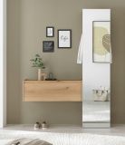 Garderobe Center in Evoke Eiche Kompaktgarderobe mit Spiegel 50 x 200 cm