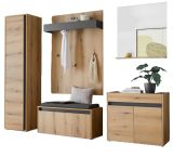 Garderobe Set 6-teilig Center in Evoke Eiche und grau Garderobenkombination 260 x 200 cm